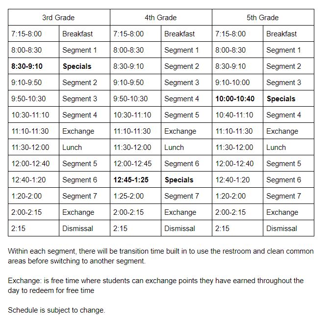 Schedule